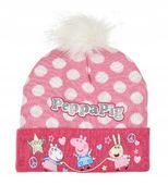 Czapka zimowa z pomponem ciepła dziewczęca Świnka Peppa Peppa PIG 52 różowa