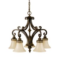 Lampa wisząca FE-DRAWING-ROOM5 klosze na łańcuchu brązowe