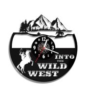 Zegar ścienny z płyty winylowej Dziki Zachód 8.3
