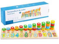 DREWNIANA KOLOROWA UKŁADANKA Z CYFERKAMI