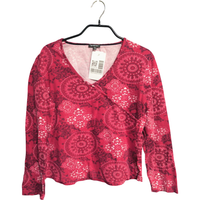 Damska Koszulka z Długim Rękawem Bawełna Czerwona Rozmiar 42 Wygodna