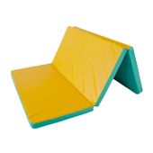 materac gimnastyczny Gamma 150x100 trzyczęściowy 10 cm jasnozielono-żółty