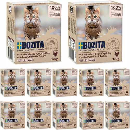 Bozita Mokra karma dla kota kurczak z indykiem w sosie 0,37 kg na Arena.pl