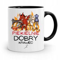 Kubek Czarny Dla Krawca Piekielnie Dobry Krawiec Z Nadrukiem Ze Zdjęciem