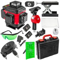 POZIOMICA LASEROWA LASER KRZYŻOWY ZIELONY SAMOPOZIOMUJĄCA 4D 360 BATERIE