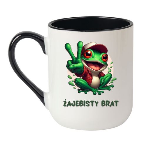 KUBEK "ŻAJEBISTY BRAT" Wzór - Elegant Coffee Czarny 330 ml na Arena.pl