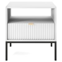 Szafka nocna Delicious ryflowana biała