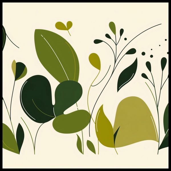 Plakat 100x100cm Świeżość Liści zdjęcie 2