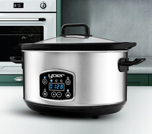 Wolnowar Garnek ceramiczny Slow Cooker Yoer INOX LCD 280W 4,5L +Programator na Arena.pl