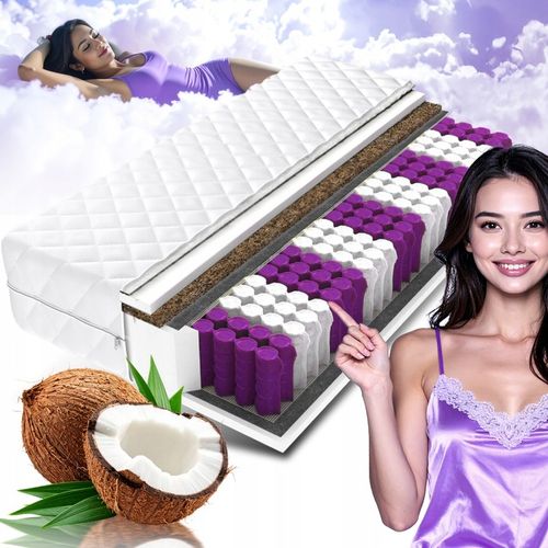 Materac 90x200 CocoPrime Sprężynowy Kieszeniowy Kokos H3/H4 na Arena.pl