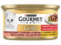 Karma dla kotów z dodatkiem witamin - Gourmet Łosoś i kurczak w sosie 85g