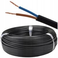 KABEL PRZEWÓD PŁASKI OMYp 2x1 LINKA GIĘTKI ELEKTRYCZNY CZARNY 10 METRÓW