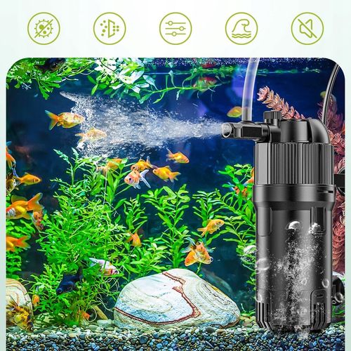 5W1 FILTR WEWNĘTRZNY Z LAMPĄ UV 500L/H DO AKWARIUM 10-120L z UVC na Arena.pl