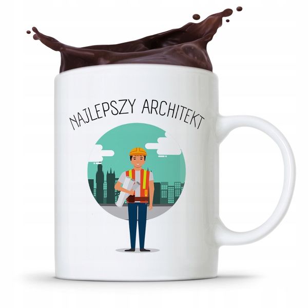 Kubek Architekta Projektanta Najlepszy Architekt Z Nadrukiem Ze Zdjęciem zdjęcie 1