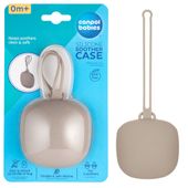 CANPOL Silikonowe opakowanie na dwa smoczki uspokajające z zawieszką BEŻOWE