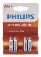 BATERIE Zestaw 4 Sztuki PHILIPS Bateria x4 Małe Paluszki R3 AAA