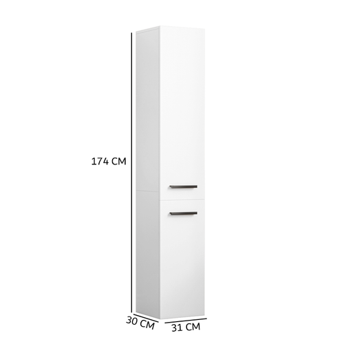 REGAŁ SZAFKA BIAŁA NOWOCZESNA STOJĄCA SŁUPEK WYSOKI LOFT 2-DRZWIOWY 174 CM na Arena.pl