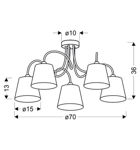 Luk zwis 5x40W E14 chrom na Arena.pl