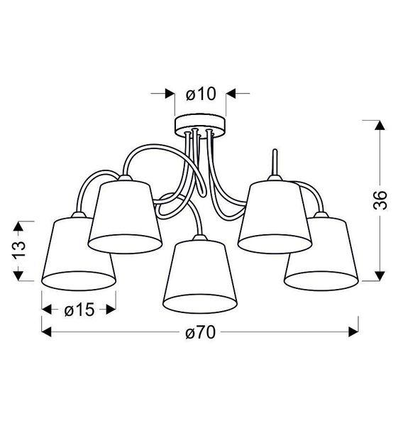 Luk zwis 5x40W E14 chrom zdjęcie 13