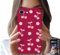 ETUI DO IPHONE 7 / 8 / SE2 - WISIENKI, WIŚNIE NA BORDOWYM TLE + FOLIA