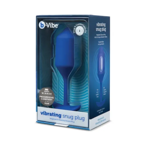 b-vibe vibrating snug plug 4 navy - wibrująca anatomiczna wtyczka 15 cm na Arena.pl