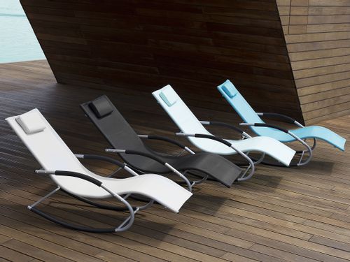 Leżak ogrodowy błękitny CARANO na Arena.pl