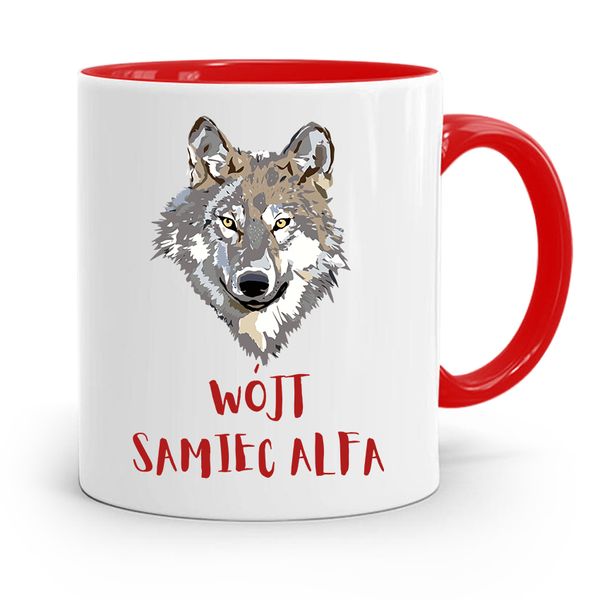 Dla Wójta Kubek Czerwony Wójt Samiec Alfa Prezent Z Nadrukiem Ze Zdjęciem zdjęcie 1