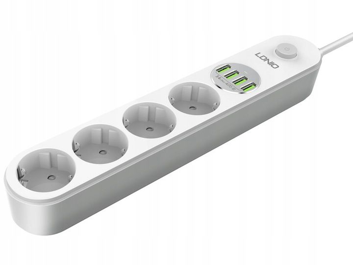 Listwa zasilająca Ldnio SE4432 z ładowarką USB zdjęcie 1