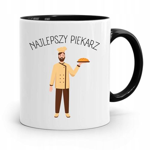 Kubek Czarny Dla Piekarza Najlepszy Piekarz Z Nadrukiem Ze Zdjęciem na Arena.pl
