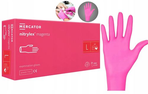 rękawice nitrylowe 100 szt. 9-l nitrylex magenta na Arena.pl