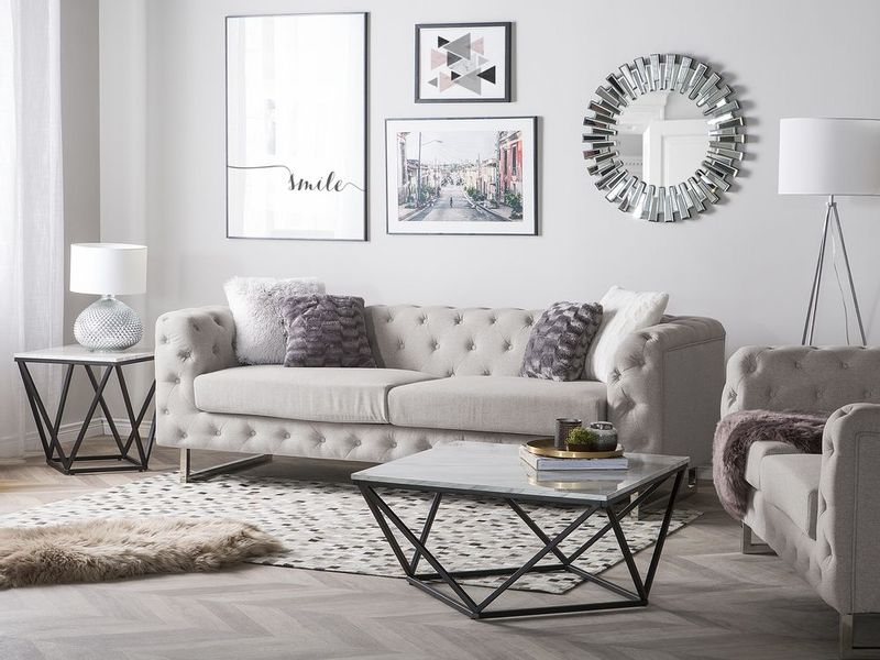 Sofa 3-osobowa beżowa VISSLAND zdjęcie 2
