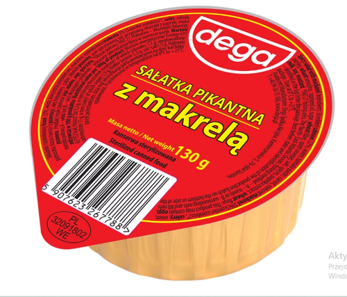 DEGA SAŁATKA PIKANTNA Z MAKRELĄ 130G na Arena.pl