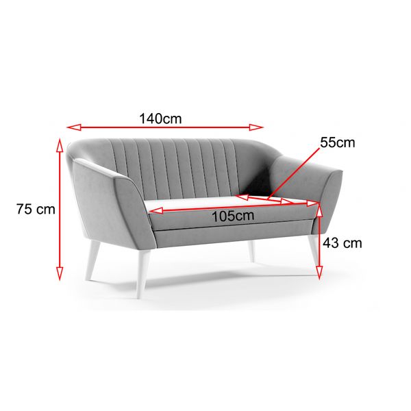 Sofa PIRS 2 - szary / R91 zdjęcie 2