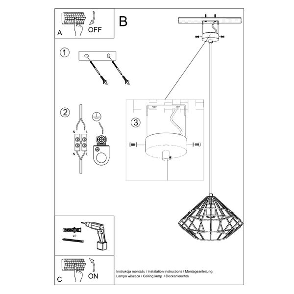 Lampa wisząca UMBERTO biała zdjęcie 5