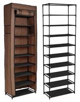 SZAFKA TEKSTYLNA Z PÓŁKAMI NA BUTY SKŁADANA STOJAK REGAŁ ORGANIZER