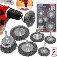 SZCZOTKI DRUCIANE NA WKRĘTARKĘ WIERTARKĘ ZESTAW SZCZOTEK DRUCIANYCH INOX 6e