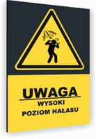 Tabliczka znak informacyjny 20x15 Antracyt WYSOKI POZIOM HAŁASU Nierdzewna