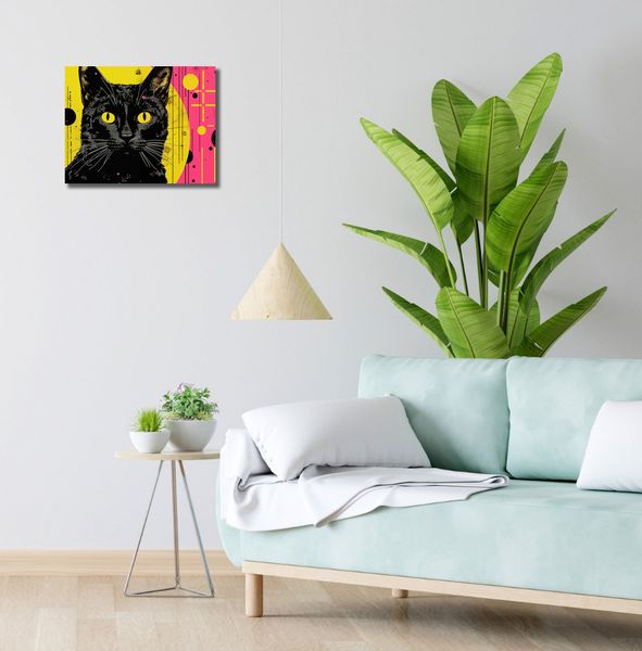 Obraz 40x30cm Neonowy Kocur zdjęcie 2