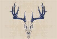 FOTOTAPETA skandynawska głowa jeleń 3D 400x280