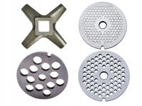 nożyk jednostronny + 3 sitka o średnicy oczek fi 2.7 mm, fi 4 mm, fi 8 mm