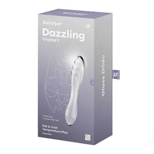 satisfyer dazzling crystal 1 przezroczysta szklana forma intymna na Arena.pl