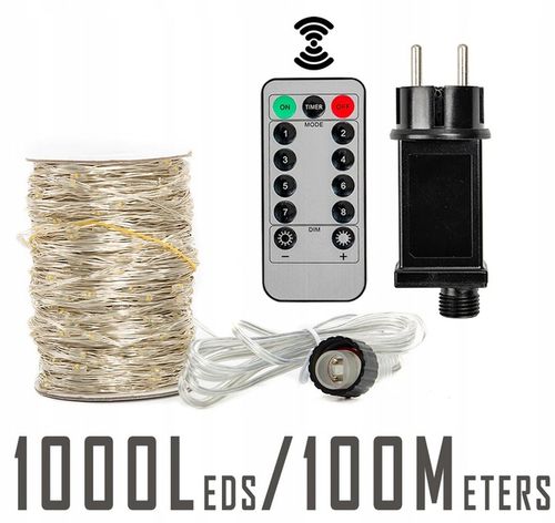 Lampki druciki mikro 500LED 50 METRÓW + pilot na Arena.pl