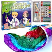 SLIME Gluty DUŻY ZESTAW MASA GALAKTYCZNA ŚWIECĄCA DO ROBIENIA GLUTÓW JUMBO