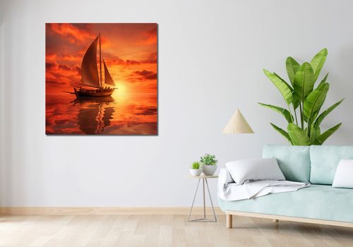 Obraz 100x100cm Pod Żaglami Zachodu Słońca na Arena.pl
