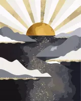 Malowanie po numerach - Złote promienie 40x50cm