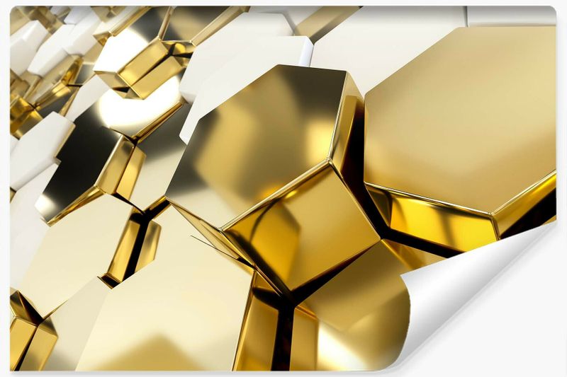 Fototapeta Do Salonu MOZAIKA Heksagony Efekt 3D Abstrakcja 368cm x 254cm zdjęcie 1
