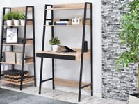 Biurko z regałem szuflady czarne dąb sonoma regał do biura