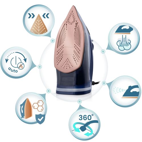 Żelazko parowe 3000W Berdsen BD-330 ceramiczna powłoka praca w pionie na Arena.pl