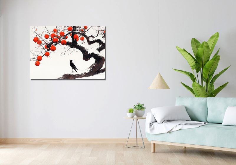 Obraz 100x70cm Kruk przy Drzewie zdjęcie 2