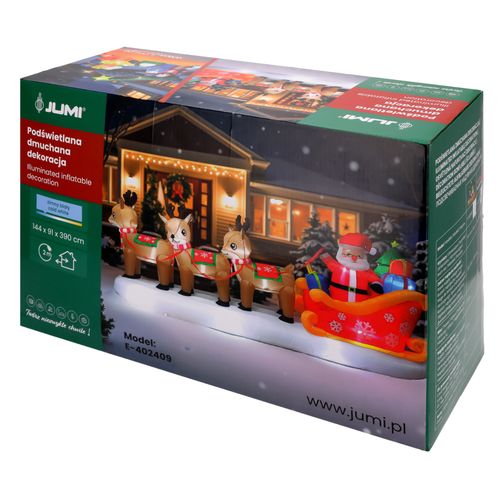 mikołaj nadmuchiwany dekoracja świąteczna sanie renifer dmuchaniec jumihome na Arena.pl